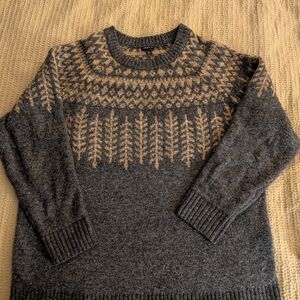 Torrid Gray and Brown Crewneck Sweater